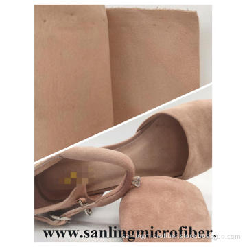Nonwoven synthetic microfiber suede leather for shoes